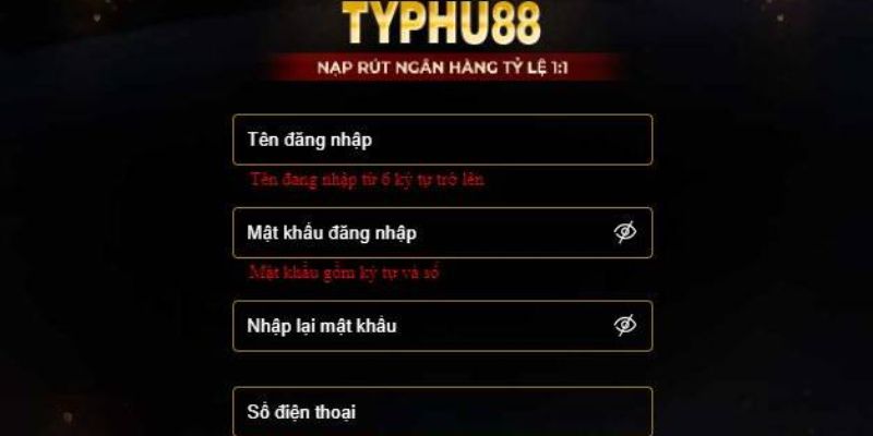 Hướng dẫn cách Typhu88 đăng ký Hướng dẫn cách Typhu88 đăng ký
